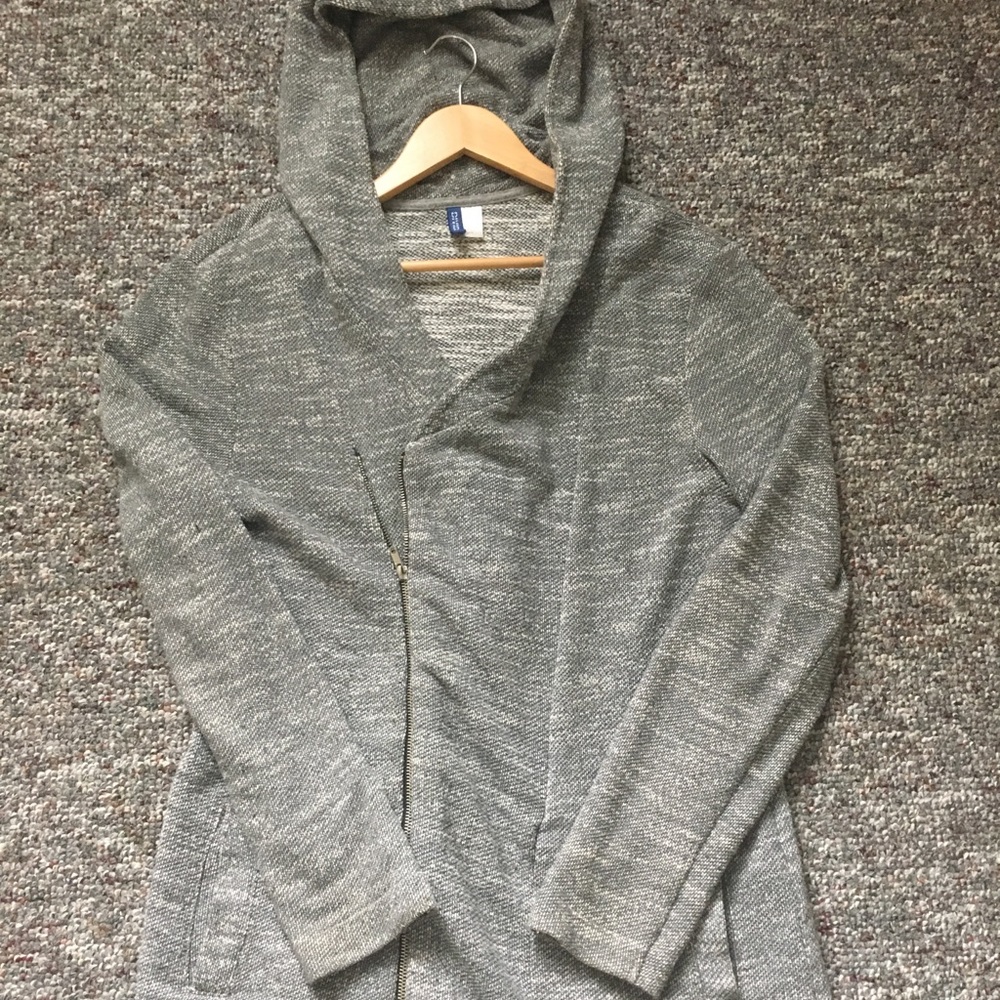 Grey zip up hoodie
